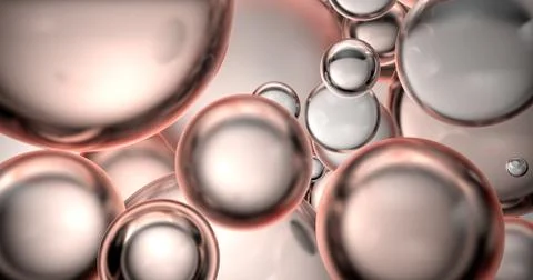 3d render abstract background with refractive spheres. Beauty capsule illustr Stock Illustration