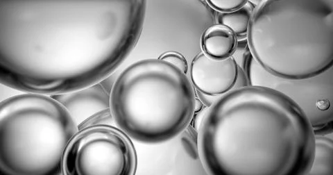 3d render abstract background with refractive spheres. Beauty capsule illustr Stock Illustration