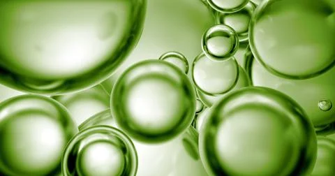 3d render abstract background with refractive spheres. Beauty capsule illustr Stock Illustration