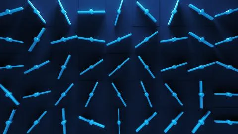 3d render abstract background with rotated mechanical like elements. Clones o Stock Illustration