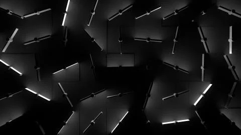 3d render abstract background with rotated mechanical like elements. Clones o Stock Illustration