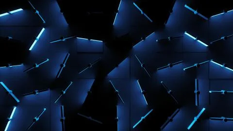 3d render abstract background with rotated mechanical like elements. Clones o Stock Illustration