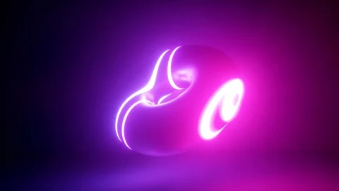 3d render, abstract background, seamless animation, glowing neon torus shape, Stock Footage 108102089