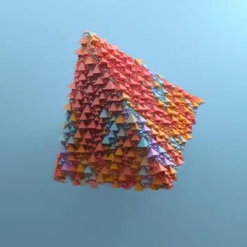 3d render abstract background with simple geometry made of pyramid primitives Stock Illustration