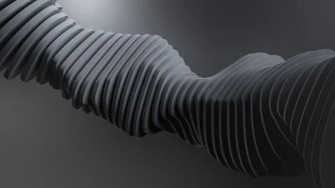 3d render abstract background with sliced figure that made of wavy formed sha Stock Illustration