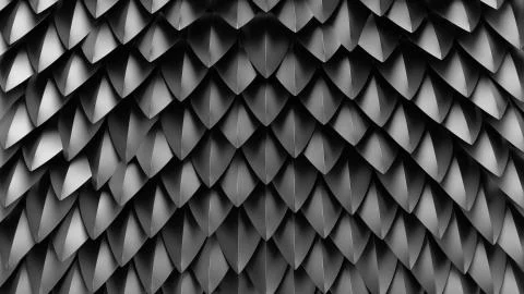 3d render abstract background with spike shapes. Fantasy dragon shell concept Stock Illustration