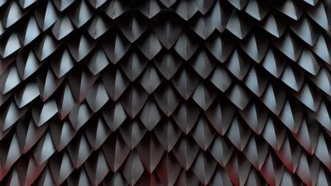 3d render abstract background with spike shapes. Fantasy dragon shell concept Stock Illustration