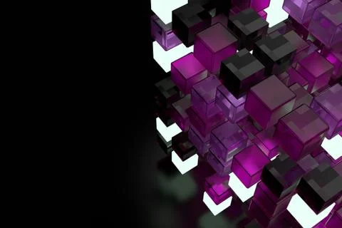 3d render abstract background.  A stack of cubes with different materials. Gr Stock Illustration