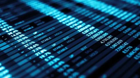 3d render abstract background with stock market digits. Financial concept. St Stock Illustration