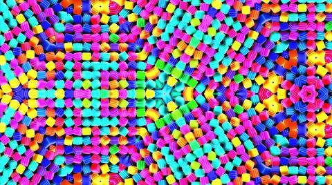3d render. Abstract background with symmetrical structures like kaleidoscope Stock Illustration