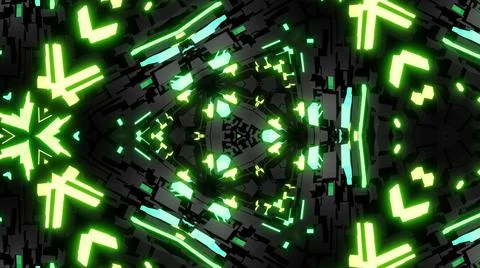 3d render. Abstract background with symmetrical structures like kaleidoscope Stock Illustration