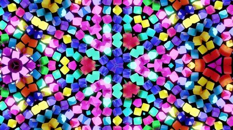 3d render. Abstract background with symmetrical structures like kaleidoscope Stock Illustration