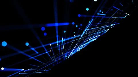 3d render. Abstract background as technological concept with many blue lines and Stock Illustration