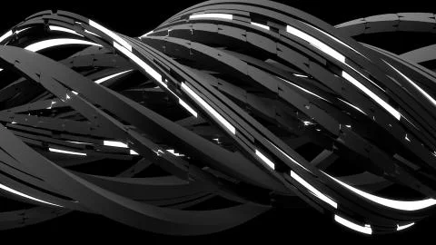 3d render abstract background. Technology concept. Random rectangular line ar Stock Illustration