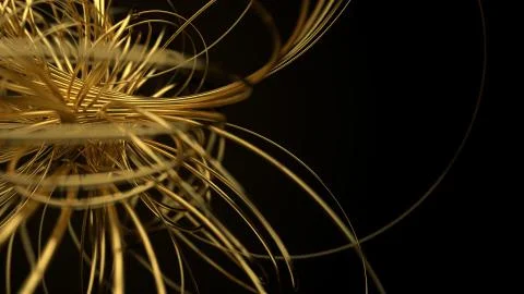 3d render abstract background. Twisted circle shapes clones. Stock-Illustration