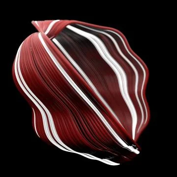 3d render abstract background with twisted and deformed wavy lines. Depth of  Stock Illustration