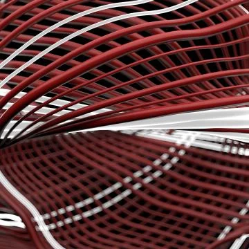 3d render abstract background with twisted and deformed wavy lines. Depth of  Stock Illustration