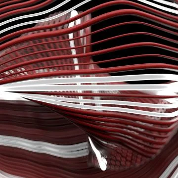 3d render abstract background with twisted and deformed wavy lines. Depth of  Stock Illustration