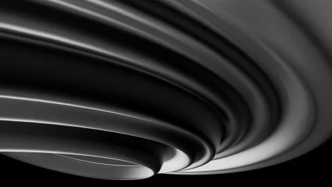 3d render abstract background with twisted geometry. Swirl shape... Stock Illustration