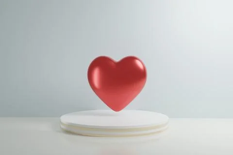 3d Render, abstract background, valentines heart day greeting card, simple la Stock-Fotos