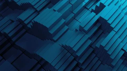 3d render abstract background with waves made of a lot of rectangle geometry  스톡 일러스트