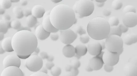 3d render abstract background with white spheres Stock Illustration