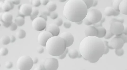 3d render abstract background with white spheres Stock Illustration