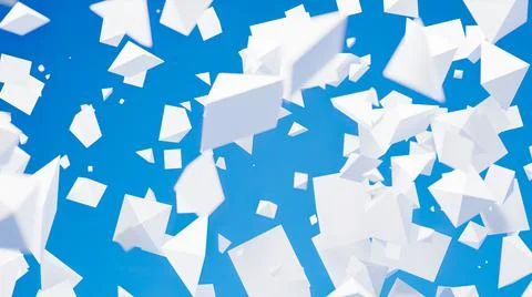 3d render abstract background with white spheres illustration Stock Illustration