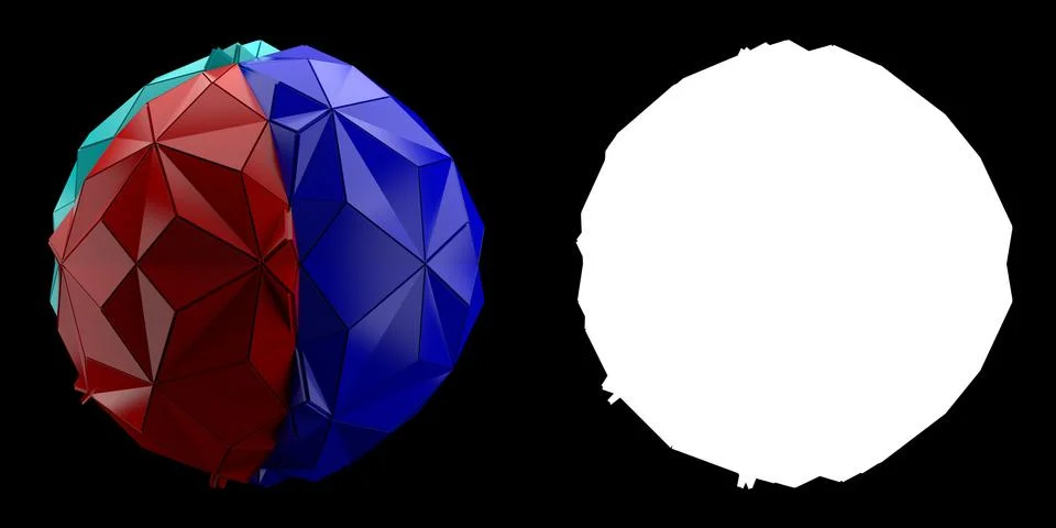 3d render abstract backgrouny. Triangular and extruded geometry from sphere.  Stock Illustration