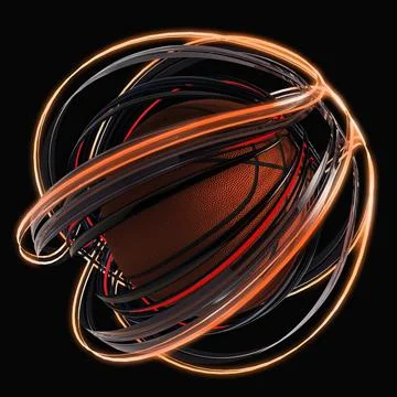 3D Render of an Abstract Basketball Concept Sports Ball Stockillustratie
