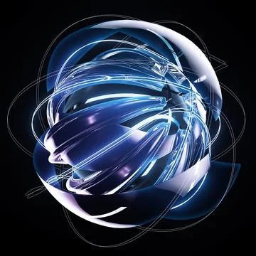 3D Render of an Abstract Basketball Concept Sports Ball Ilustração Stock