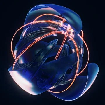 3D Render of an Abstract Basketball Concept Sports Ball 库存插图