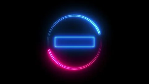 3d render, abstract black background  with glowing neon square, blank frame. Ilustración de archivo
