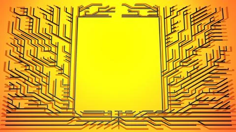 3d render. Abstract black wireframe on orange bg. Ai geometric pattern of lines イラスト素材