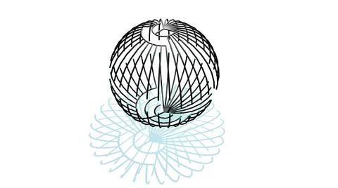 3d render. Abstract black wireframe on white bg. Ai geometric pattern of lines 스톡 일러스트