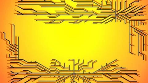 3d render. Abstract black wireframe on orange bg. Ai geometric pattern of lines Stock Illustration