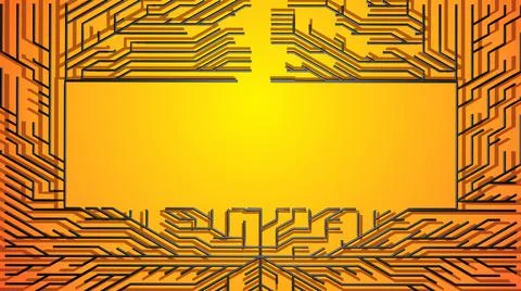 3d render. Abstract black wireframe on orange bg. Ai geometric pattern of lines Stock Illustration