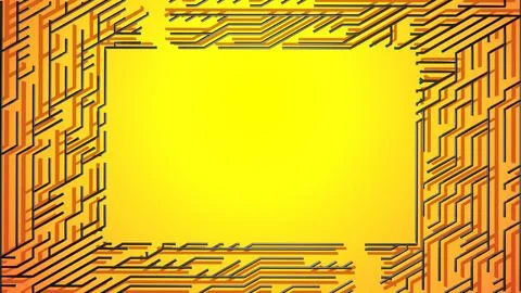 3d render. Abstract black wireframe on orange bg. Ai geometric pattern of lines Stock Illustration