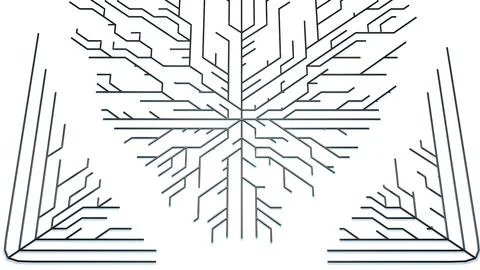 3d render. Abstract black wireframe on white bg. Ai growing geometric pattern of 스톡 일러스트