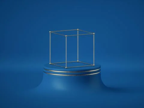 3d render, abstract blue background, modern minimal concept, clean style. Stock Illustration