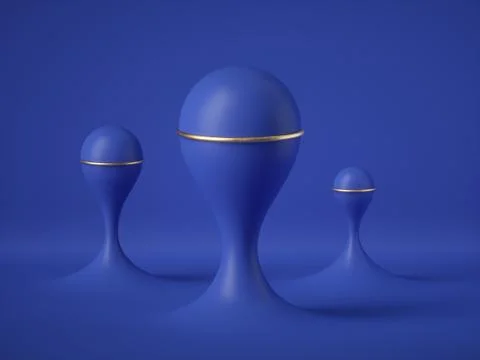 3d render, abstract blue background, minimal concept, clean style. Stock Illustration