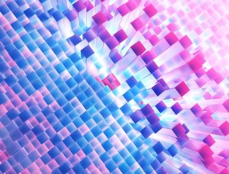 3d render abstract blue background with squares 스톡 일러스트