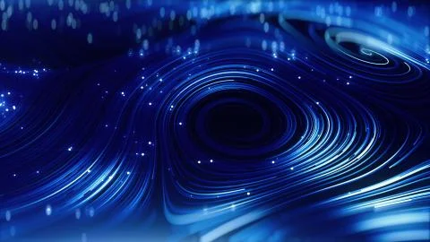 3d render Abstract blue round network background Stock Illustration