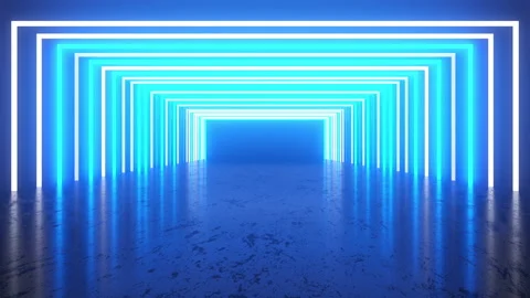 3d render abstract blue tunnel Stock Footage 167011782