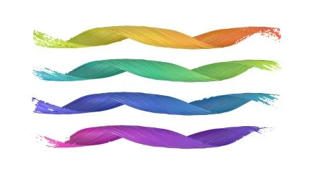 3d render of abstract brush stroke curl Stock-Illustration