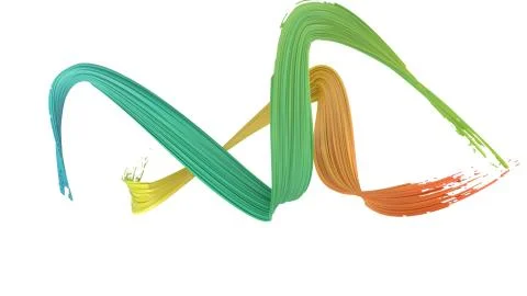 3d render of abstract brush stroke curl Stock Illustration