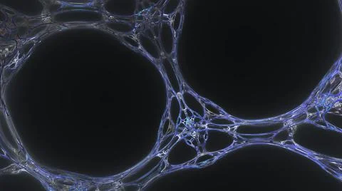 3D render of abstract bubble-like fractal patterns on a plain black backgroun 스톡 일러스트