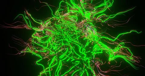 3d render. abstract bundle of hair nerves veins Communication Lines 스톡 일러스트