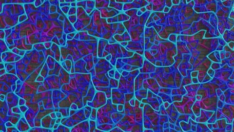 3D Render of Abstract Chaotic Elements Stock Illustration