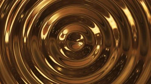 3d render Abstract circle ripple gold 3d wave Illustrazione stock